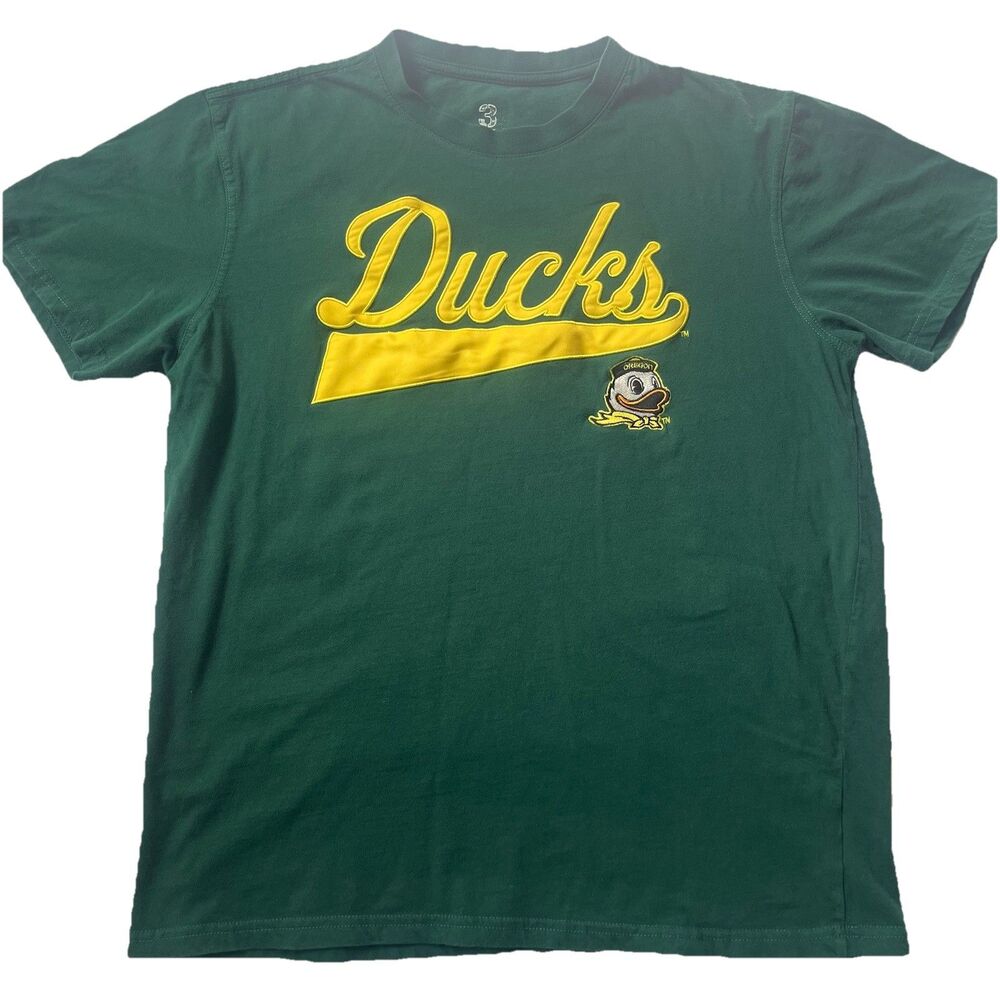 Vintage UO University Of Oregon Ducks 3 Four Green Tee T Shirt S/S Mens Size XL